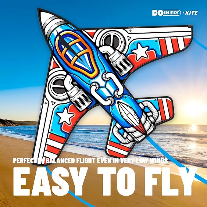 Fighter Kite Set, Suitable for Children Aged 8 to 12, Adults, Easy-to-Fly and Easy-to-Assemble Kite Suitable for Beginners