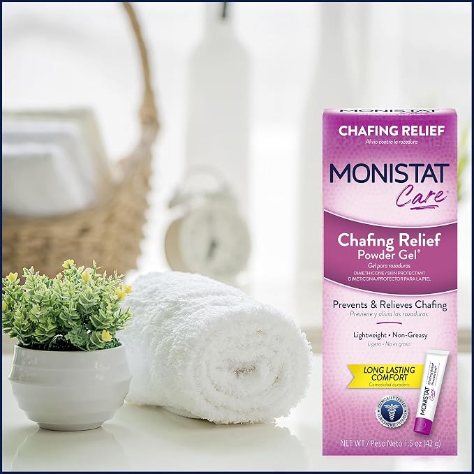 Monistat Chafing Relief Powder Gel, Long-Lasting Anti-Chafing Protection for Bikini Area, Thighs and Bra Lines, 1.5 Oz, Pack of 24