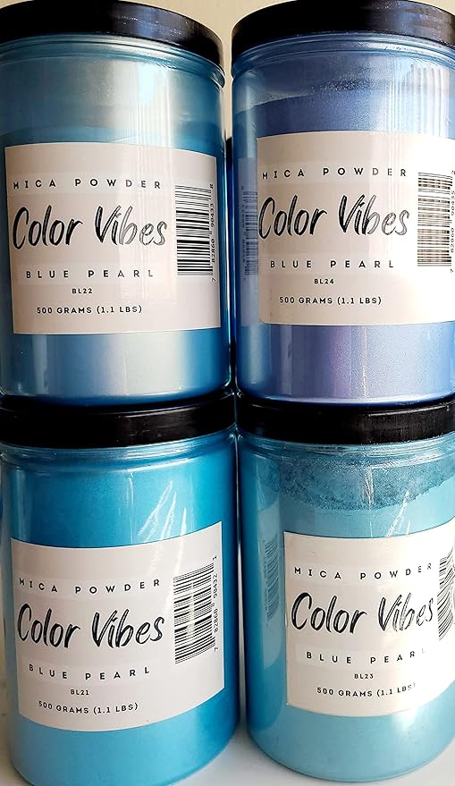 Pearl Mica Powder Pigment Dye - 500 Grams (1.1 lbs) - Best Bulk Price for Fine Arts, Crafting, Painting, Bath Bomb Soap Candle Slime Jewelry Making, Epoxy Resin, Woodworking (Blue BL18)