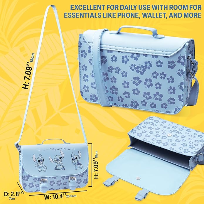 Disney Stitch Crossbody Bags for Women Teenagers Girls Purse Sling Shoulder Bag for Shopping Vacation Gifts for Her