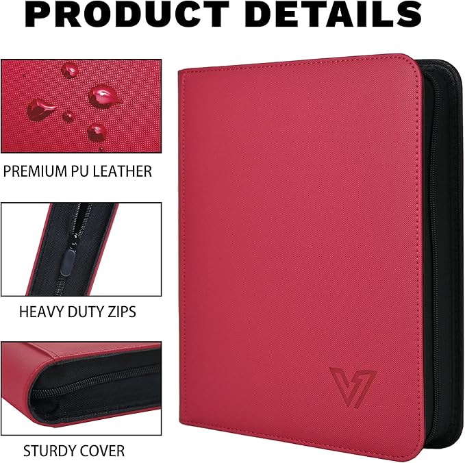 Top Loader Binder 9 Pocket,Holds 324 Top Loaders,Toploaders Binder 9 Pocket for 3" x 4"Rigid Cards,Double Sided Card Binder Abulm in 3"x4"Toploaders for Trading Cards
