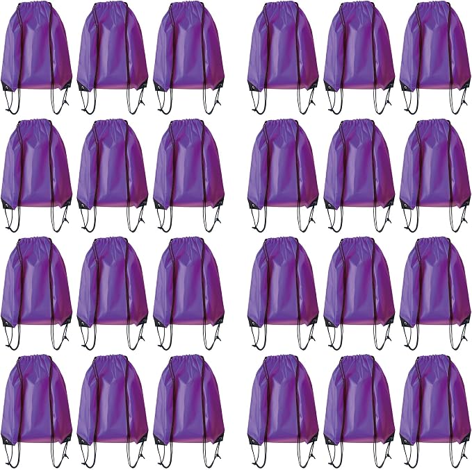 Drawstring Backpack Bulk 24Pcs Draw String Backpack Bags DIY Gym Sports Traveling Yoga Cinch Bag Sackpack Drawstring(purple)