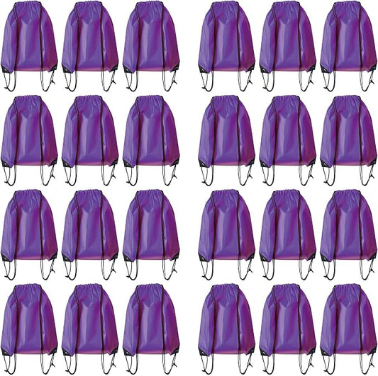 Drawstring Backpack Bulk 24Pcs Draw String Backpack Bags DIY Gym Sports Traveling Yoga Cinch Bag Sackpack Drawstring(purple)