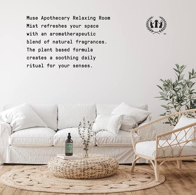 Muse Apothecary Room Ritual - Botanical Collection - Christmas Room Spray, Aromatic and Relaxing Room Mist, Air Freshener Spray, Infused with Natural Aromatherapy Essential Oils - 8 oz, Warm Cedar