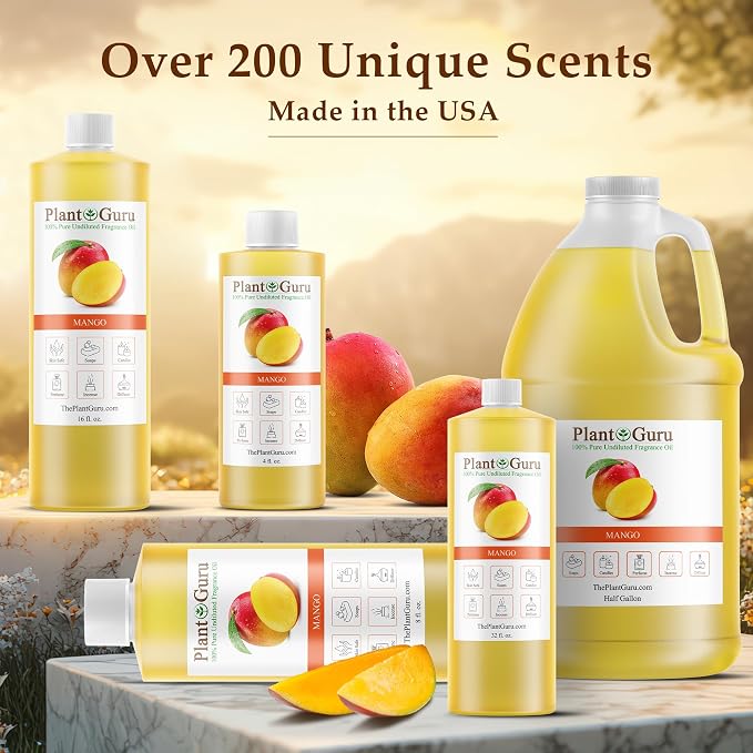 Mango Fragrance Oil 8 fl. oz. Scented Oil for DIY Soap Making, Candles, Bath Bombs, Body Butters. Used in Aromatherapy Diffusers, Burners and Warmers. Great Addition to Lotions and Creams.