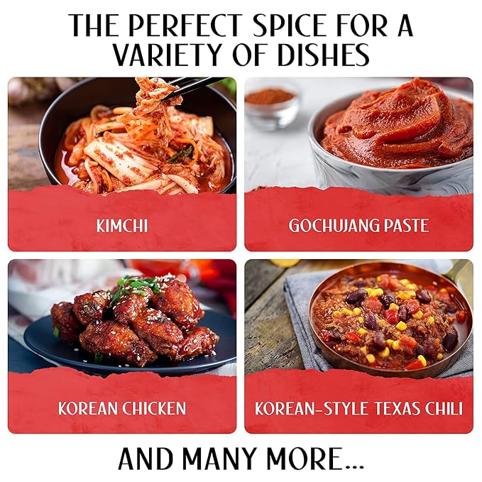 Premium Gochugaru Red Pepper Flakes - Sun-Dried Korean Chili Powder for Kimchi, Marinades, BBQ & Everyday Cooking - (2oz), Pack of 3