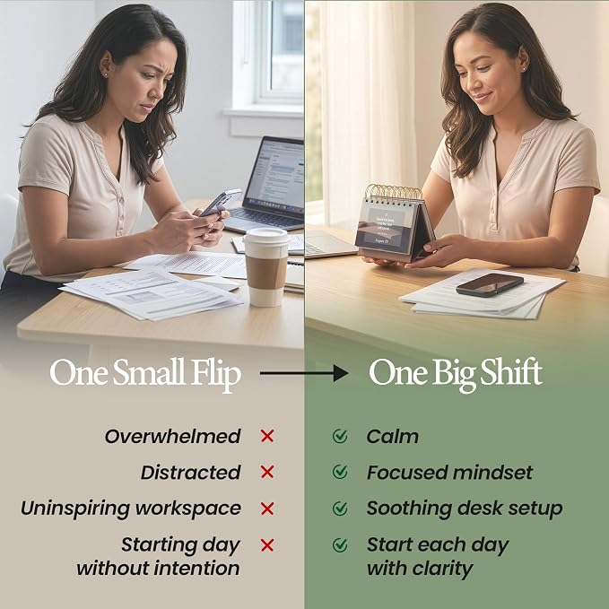 MESMOS 366 Mindfulness Daily Flip Calendar, Undated Perpetual Calendar, Desk Decor for Men & Women, Inspirational Gifts, Self Care Quotes, Office Desk Accessories, Stress Anxiety Relief Items