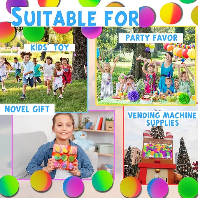 50Pcs 32mm Bouncy Balls for Kids,Rubber High Bouncy Balls,Bright Assorted Multicolor Bouncing Balls for Boys Girls,Kids Party Favors Gifts,School Carnival Prizes