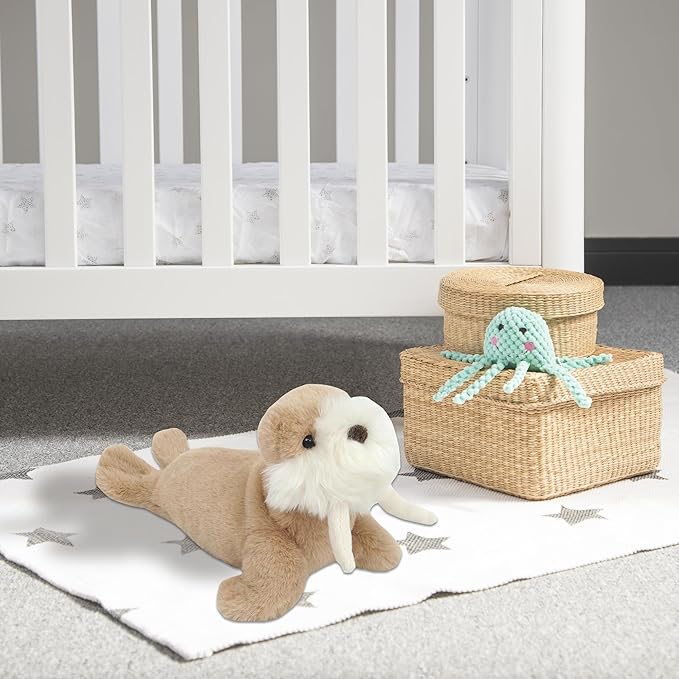 MON AMI Otis The Walrus Plush Stuffed Animal – 11”, Soft & Cuddly, Use as Toy/Nursery Room Décor, for Kids of All Ages, Ocean Animals
