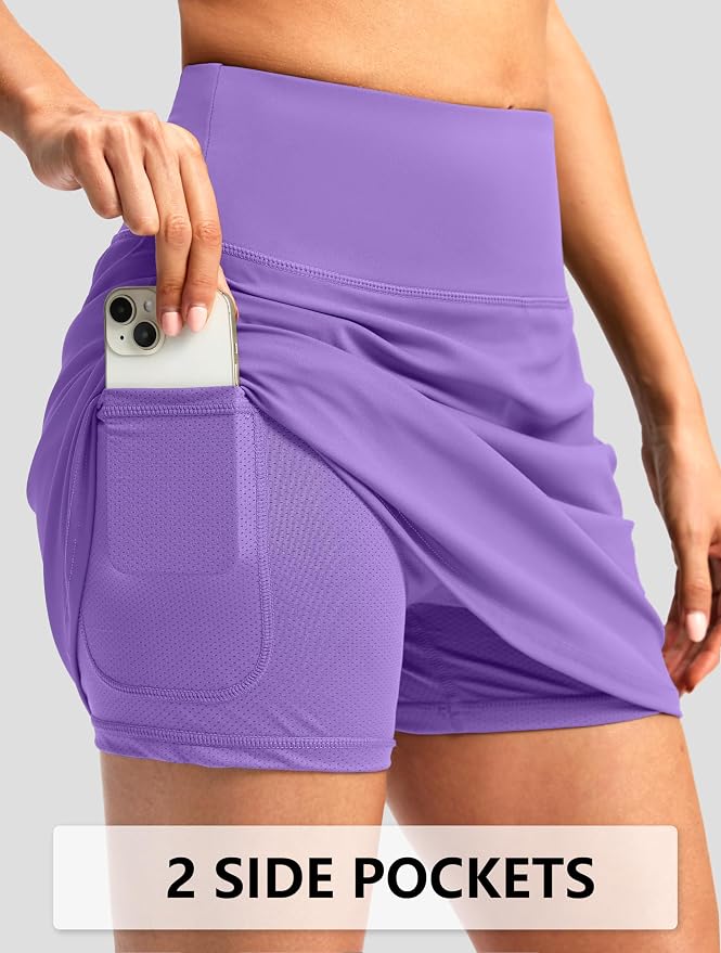 G Gradual 16"/18" Skorts for Women Golf Skirt with 2 Pockets Summer Casual | Built-In Shorts, High Waist, Soft 4-Way Stretch, Breathable Mesh Liner, Tennis Pickleball Athletic Wear, Easy To Match