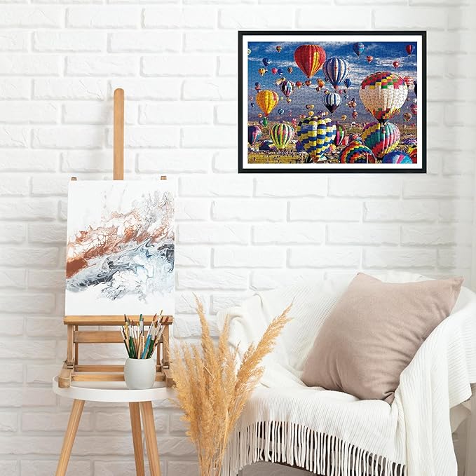 Jigsaw Puzzles for Adults 1000 Pieces Hot Air Balloon Challenging Adult Puzzle, Perfect for Game Nights - Finished Size is 27" x 20"