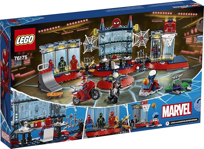 LEGO Marvel Spider-Man Attack on The Spider Lair 76175 Cool Building Toy, Featuring The Spider-Man Headquarters; Includes Spider-Man, Green Goblin and Venom Minifigures