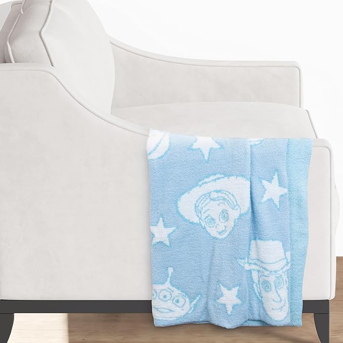 Jay Franco Disney Pixar Toy Story Feather Knit Fluffy Throw Blanket - Woody and Buzz Lightyear Fuzzy Blanket Measures 50 x 60 inch | Super Soft Lightweight Bedding