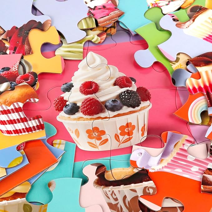 Jumbo Floor Puzzle for Kids,48 Piece Cupcake Jigsaw Puzzles,Learning Educational Toys for Toddlers Ages 3-5,Children Gift for Boy Girl Ages 4-8