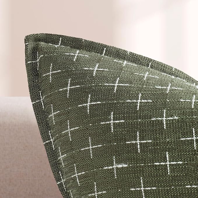 Pillow Covers 20x20 Set of 2 Soft Polyester Textured Pillow Covers with Stylish Flange Edge Cozy Farmhouse Throw Pillows for Couch Bed Sofa Living Room