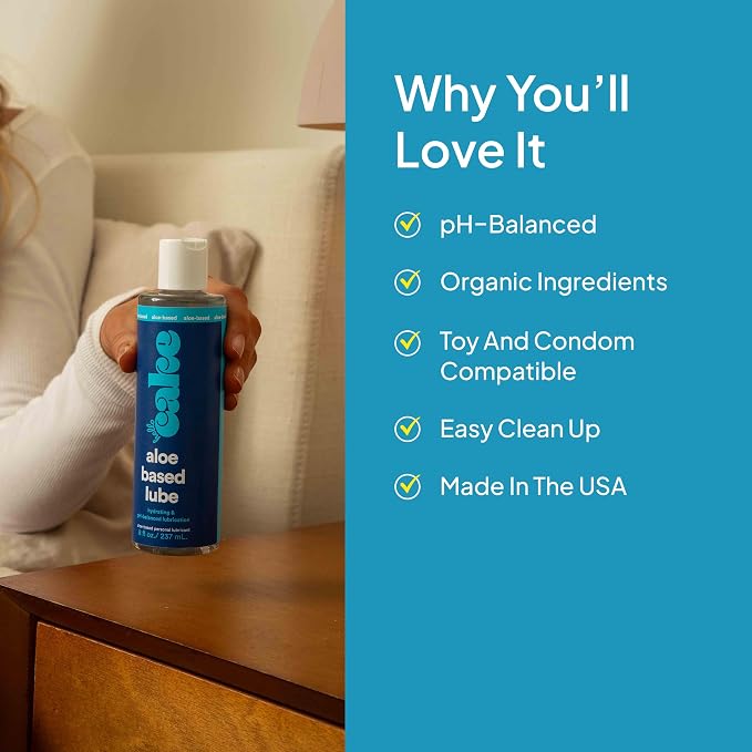 Hello Cake Aloe-Based Personal Lubricant - Hydrating, Hypoallergenic, pH-Balanced, Non-Sticky, Condom Compatible, for Men, Women, & Couples, 8 fl oz
