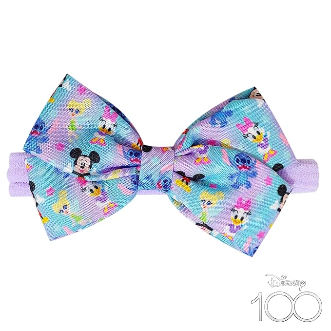 LUV HER Adorable Baby Headband Bows - Soft Elastic Hair Accessories for Girls, Printed Colorful Headbands