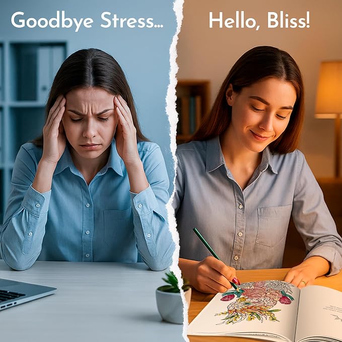 Coloring Book for Adults Relaxation – Calming Adult Coloring Book with 31 Designs and Inspiring Prompts – Mindfulness Stress Relief and Self Care Gifts for Women & Men, Tear-Out Pages