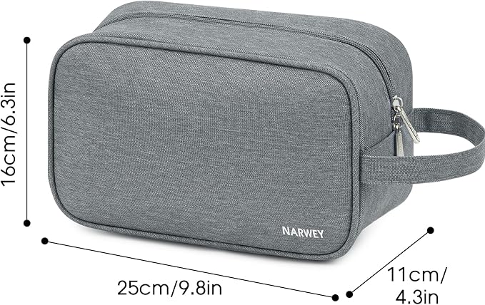 Narwey Travel Toiletry Bag for Women Traveling Dopp Kit Men Toiletries Bag Cosmetic Bag Makeup Bag Medicine Bag for Traveling (Grey)