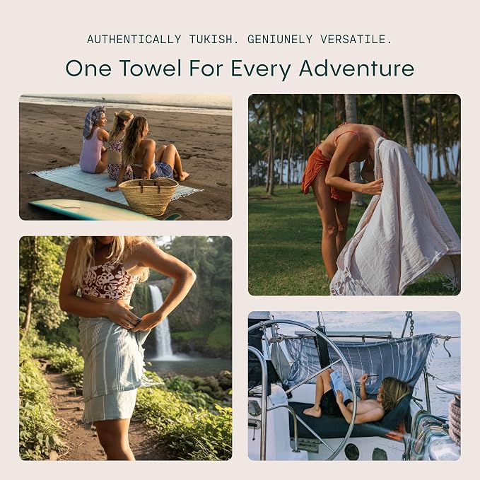 WETCAT Turkish Beach Towel Oversized (38"x71") 100% Turkish Cotton, Made in Turkey - Sand Free, Extra Large, Ultra Soft, Quick Drying, Compact & Lightweight for Travel - Dark Purple