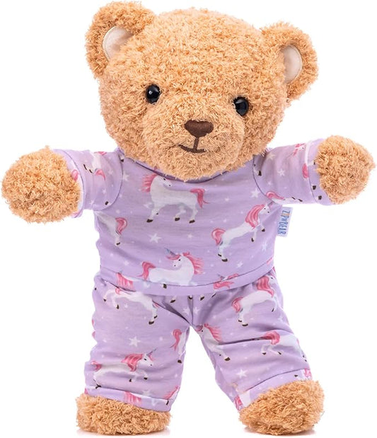 Zip N' Bear Soft Plush Teddy Bear Stuffed Animal with Unicorn Pajamas - Zippy The Bear Cute Cuddly Plush Toy, Perfect Sensory Teddy for Kids, Toddlers - Adorable Gift & Bedtime Companion