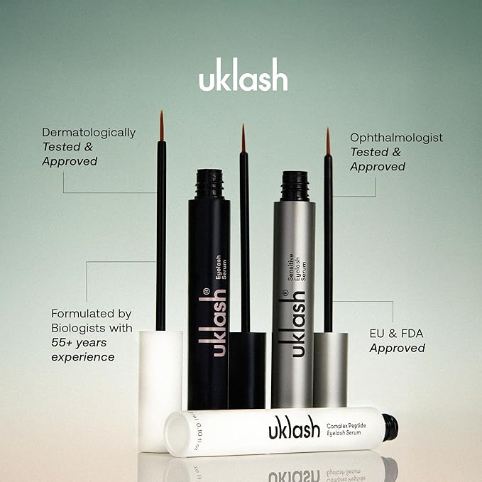 UKLASH Eyelash Growth Serum For Longer & Fuller Lashes - 3ml. Clinically Proven Formula for Naturally Longer Lashes and Extensions. Vegan & Cruelty-Free