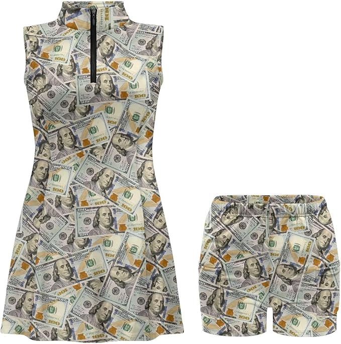 Golf Dress Tennis Dresses for Women with Built in Shorts and Pockets Sleeveless Athletic Dress Workout Dress