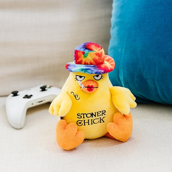 Chicken Plushie - Stoner Chick Sassy Chicken Plush, Gift for Smokers, Silly Plush Toy for Gifting