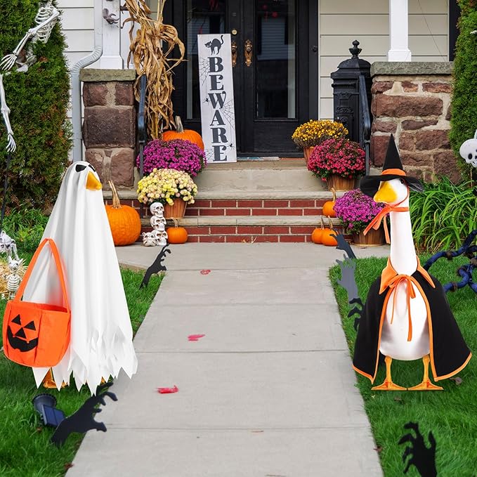 3 Set Thanksgiving Day Goose Outfit Lawn Porch Costume Plastic Goose Clothing for 23" Outdoor