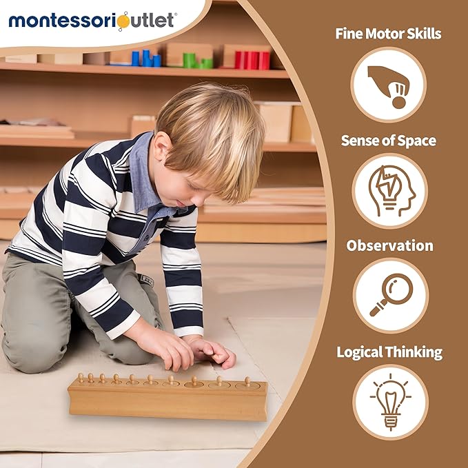 MONTESSORI OUTLET Cylinder Block (Part 1) for Children Aged 3-6: Montessori Education at School and Home