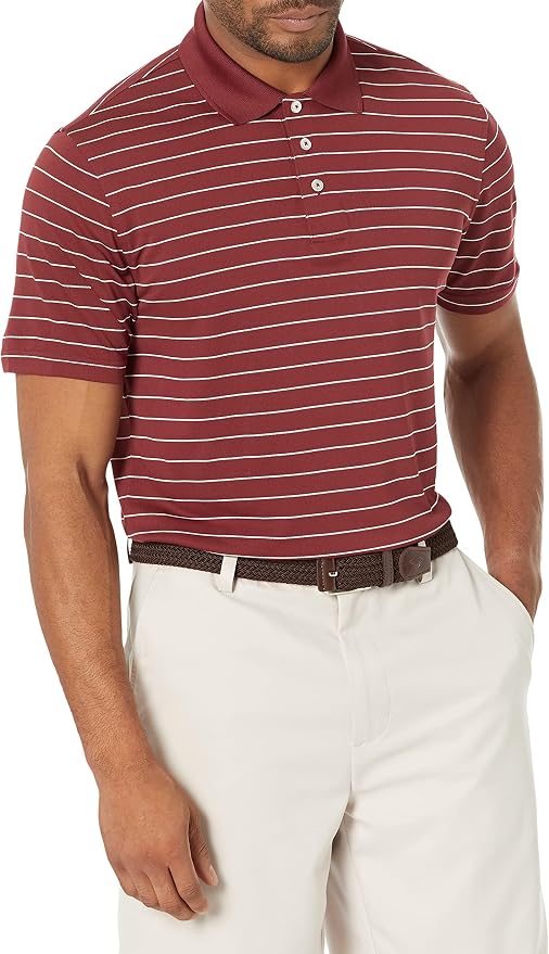 Amazon Essentials Men's Moisture Wicking Golf Polo Shirt, Short Sleeve, Slim-Fit, Quick-Dry, Active Wear
