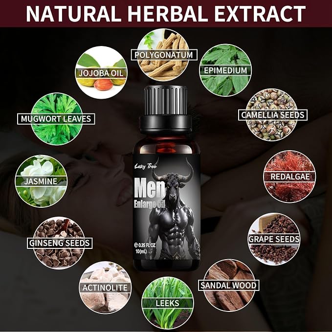 Male Enhancement Grow Oil, Big Size Men's Re-Vitalize Cream, 10ML