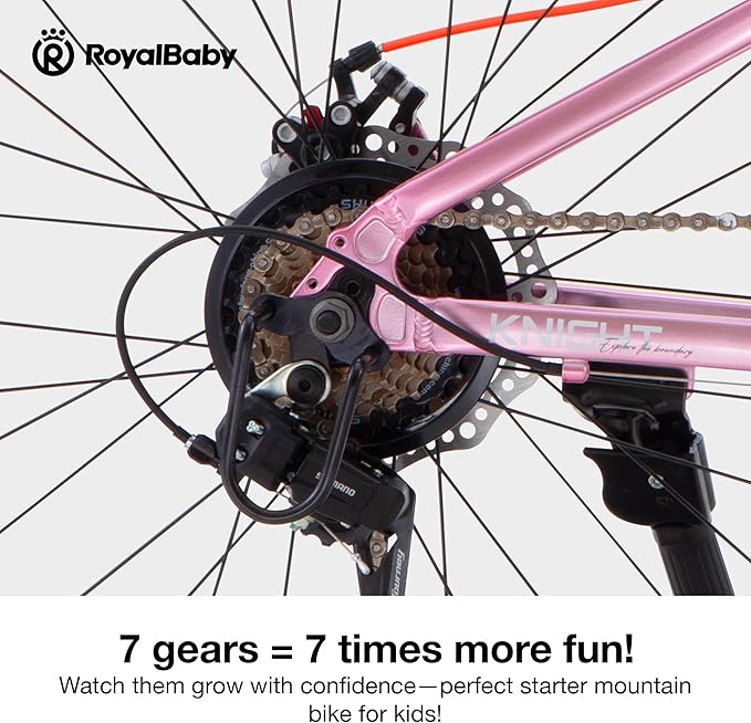 RoyalBaby Kids Mountain Bike for Boys and Girls, Ultra-Light Aluminum 20-26 Inch Wheel Bicycle for 6-14 Years Old Children, 7/21-Speeds Drivetrain