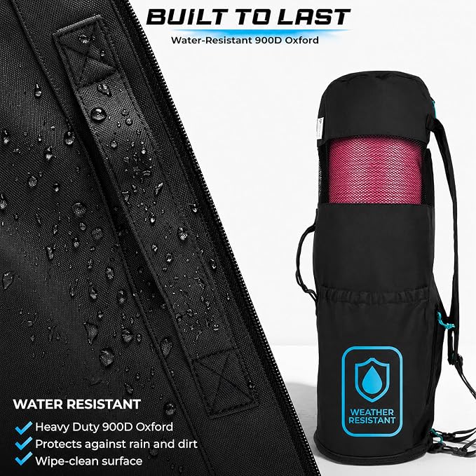 MAGNILAY Yoga Mat Bag - for Women and Men, Yoga Bag with Pockets and Adjustable Strap, Yoga Mat Carrier, Fits Mats Blocks and Yoga Accessories for Workouts, (32" L)