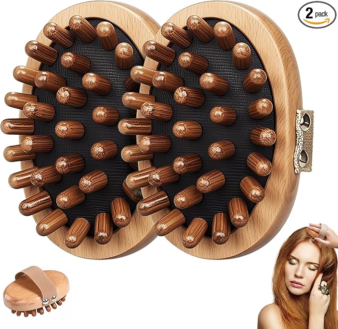 2PCS Meridian Brush Massage Body, Meridian Pressure Brush Wood Therapy Massage Tools for Full Body Shaping and Pain Relief