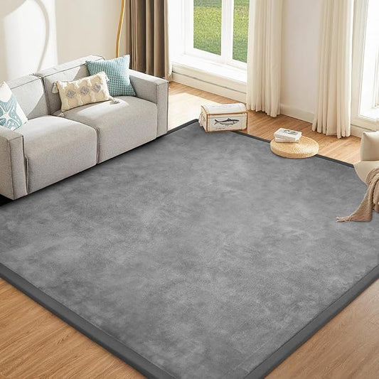 Baby Play Mat for Floor Nursery Rug Muscle Mat Area Rug Playroom Rug 79"x110" Playpen Mat Elastic Foam 1.3" Thick Crawling Mat for Babies,Toddlers, Infants, Kids,Grey