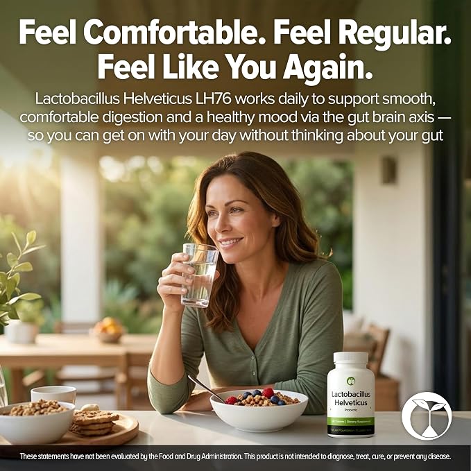 Lactobacillus Helveticus Probiotic 240 Tablets (4 Month Supply) – Researched Strain LH76 – 3 Billion CFU – Digestive Health & Mood Support – GMP Certified (240, Lactobacillus Helveticus)