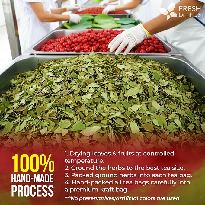 FreshDrinkUS, Premium Improve Colon Tea | 75 Tea Bags | Herbal Tea Blend with Senna Leaves, Lotus Leaves, Hawthorn Berry, Ginger & More – Caffeine Free Botanical Tea – Natural Daily Herbal Infusion