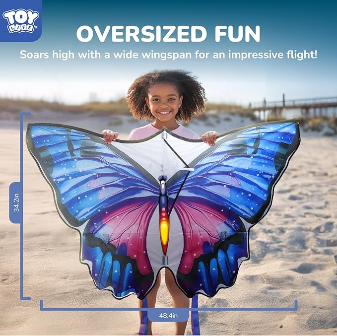 TOY Life 48.4'' Giant Girls Kites Easy to Fly for Kids Adults with 328.1 FT String, Beach Kite Outdoor Game Outside Toys Activity, Toys for Girls, Gift for Girls Ages 4-8