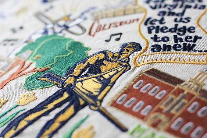 Catstudio West Virginia University Collegiate Embroidered Decorative Throw Pillow