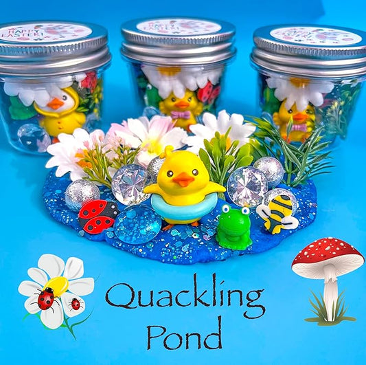 MAGIC Play dough Jars, Play dough kit,Kids Party Favors, Goodie Bags,Birthday Party Favors, Playdoh, Birthday gift for kids, girls boys gift (Quackling Pond)