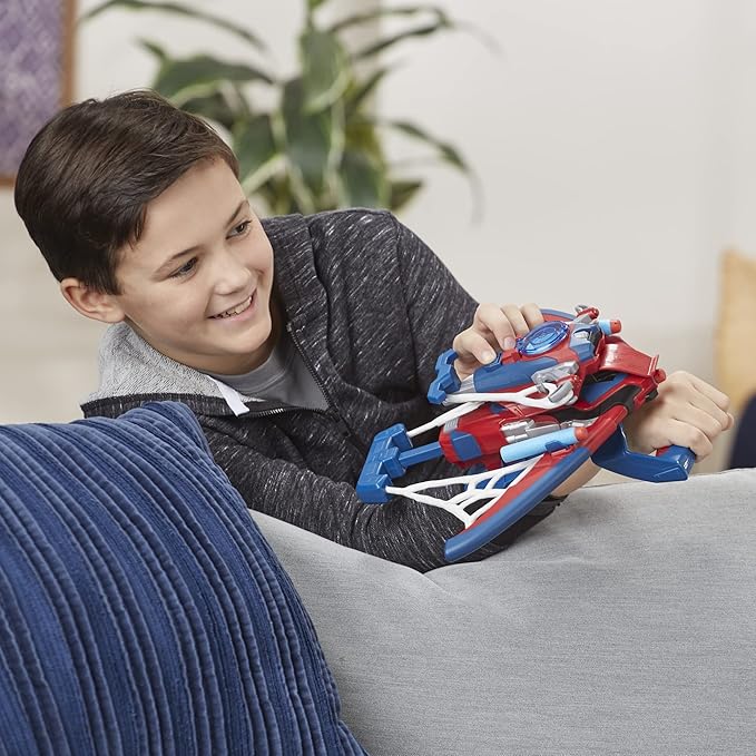 Marvel Spider-Man Web Shots Spiderbolt NERF Powered Blaster Toy, Fires Darts, 3 Darts, Kids 5+ Years (Amazon Exclusive)