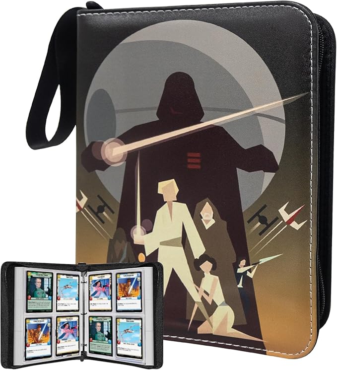 Card Binder for Trading Cards,4 Pocket with 50 Sleeves up to 400 Cards,Waterproof Card Storage Bag with Sleeves for Playing Game Cards