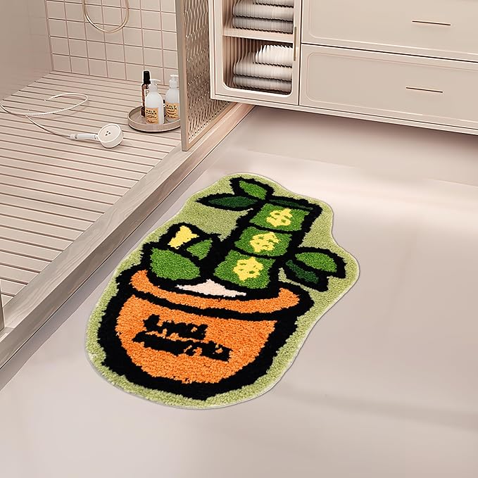 B.Duck X POP Sunday Mini Random Mystery Rug Blind Box Carpet, Cute Plush Accent Rug for Bedroom Dorm Desk Home Decor Gift (1 Random Style) (Shake Money Tree Series, Single Box)