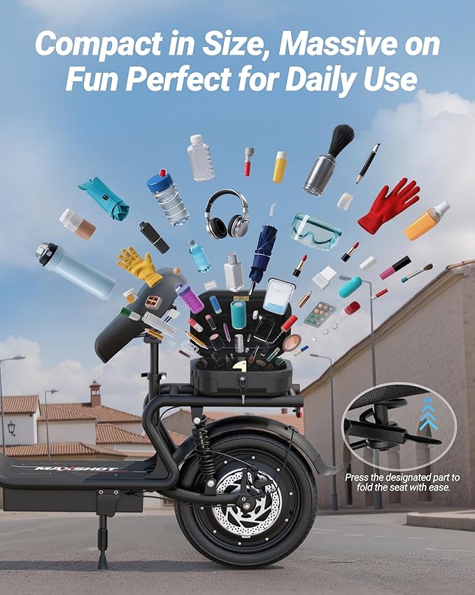 MAXSHOT Electric Scooter for Adults, 8.5/10/14" Tires, 19/22Mph, 350W/500W Motor, 21-28 Miles Range, Folding E-Scooter with Dual Suspension,APP(V1/SPRO/MAX/PRO/X1/X1PRO/PR)