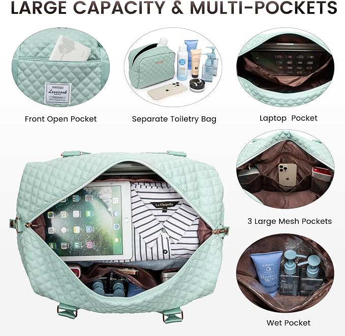 LOVEVOOK Travel Duffle Bag,Weekender Bags for Women with Shoe Compartment，Carry on Overnight Bag with Toiletry Bag,Gym Duffel Bag with Wet Pocket, Hospital Bags for Labor and Delivery