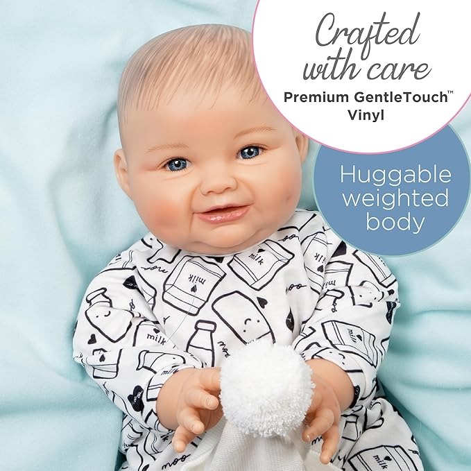 Paradise Galleries 22 Inch Realistic Reborn Baby Boy Doll with Soft Chunky Cheeks in Adorable Blue Outfit and Accessories – Big Boy