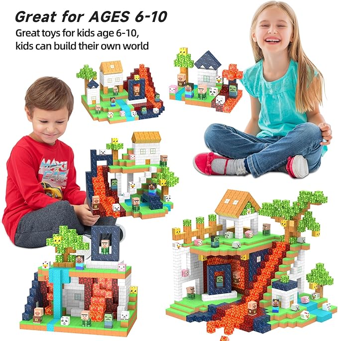 Magnetic Blocks 150 Pcs Building Toys Gifts Construction Toys for 3 4 5 6 7 8 Year Old Boys & Girls, STEM Montessori Sensory Creative Kids Toys