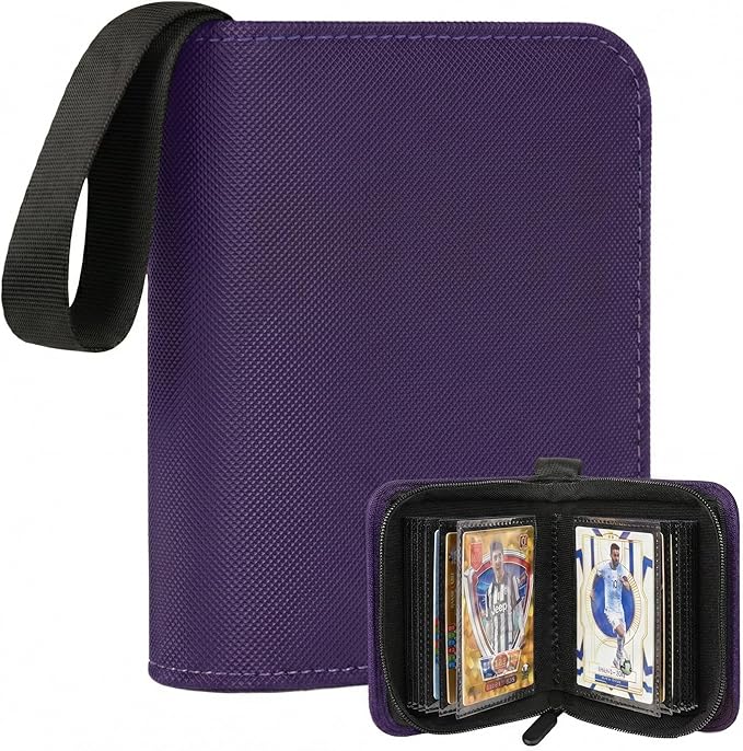 1 Pocket Card Binder–Collectible Trading Card Album, Single Card Holder with 20 Pages, Holds 40 Cards, Side-Loading Mini Binder for TCG, MTG, Sports, Baseball, Football, Small Sports Card Book,Purple