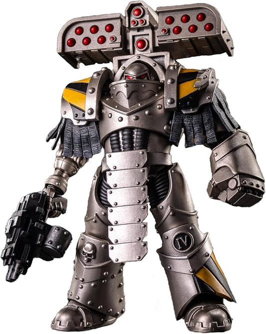 JOYTOY 1/18 Action Figures - Warhammer The Horus Heresy Iron Warriors Tyrant Siege Master Terminator with Rocket Launcher - 5‘’,Highly Posable Collectible Model Ages 15+